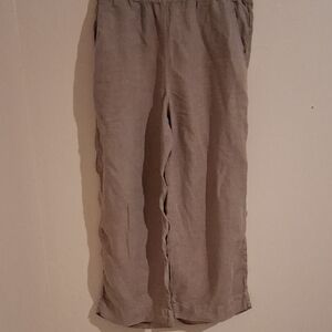 Tahari Essentials Linen Pants in Beige